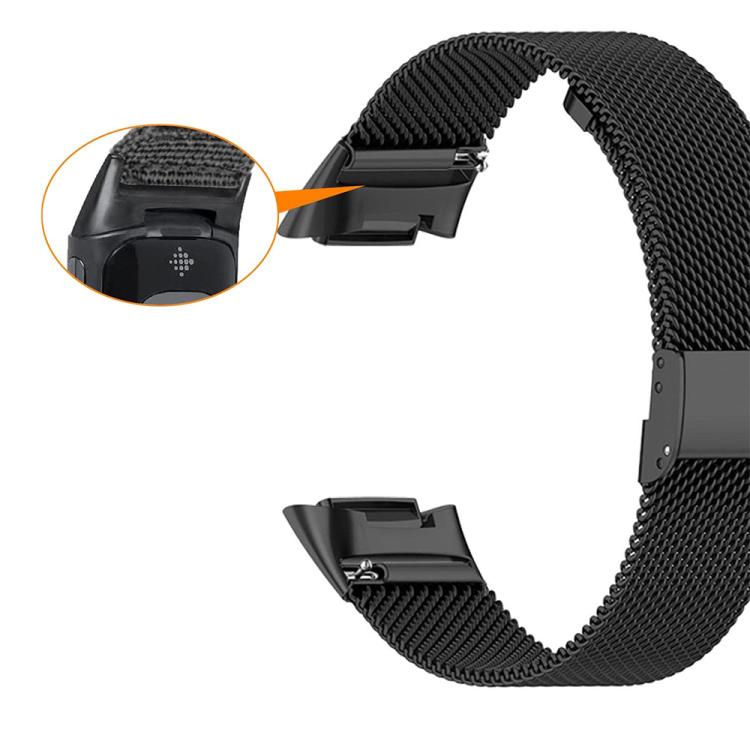 For Fitbit Charge 6 / 5 xDfind Milanese Metal Buckle Watch Band(Black)