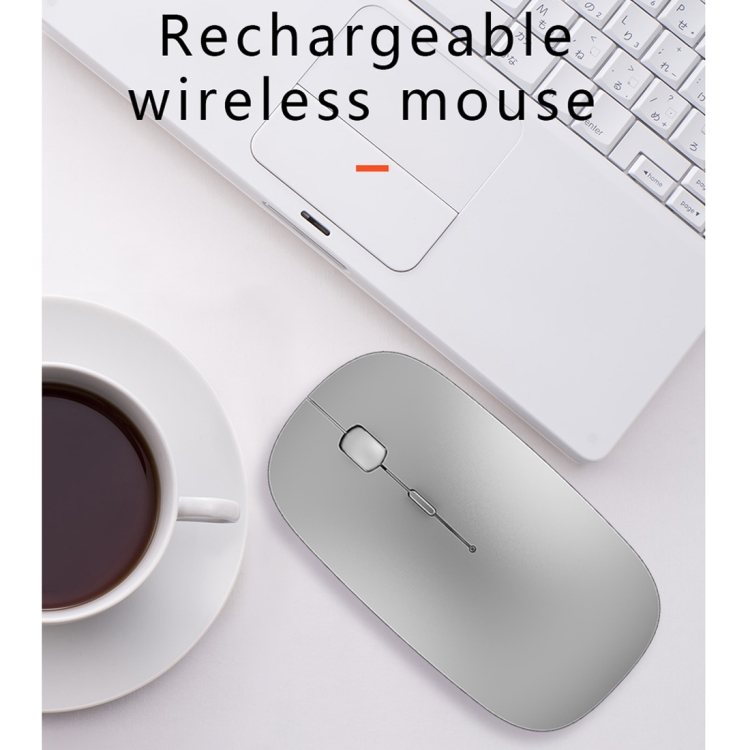 WIWU Wimic Lite WM102 2.4G Simple Office Home Recargable Mute Wireless Mouse (Plata) - 3