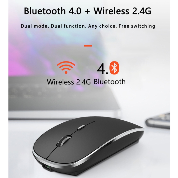 WIWU Wimic Lite WM102 2.4G Simple Office Home Recargable Mute Wireless Mouse (Plata) - 5