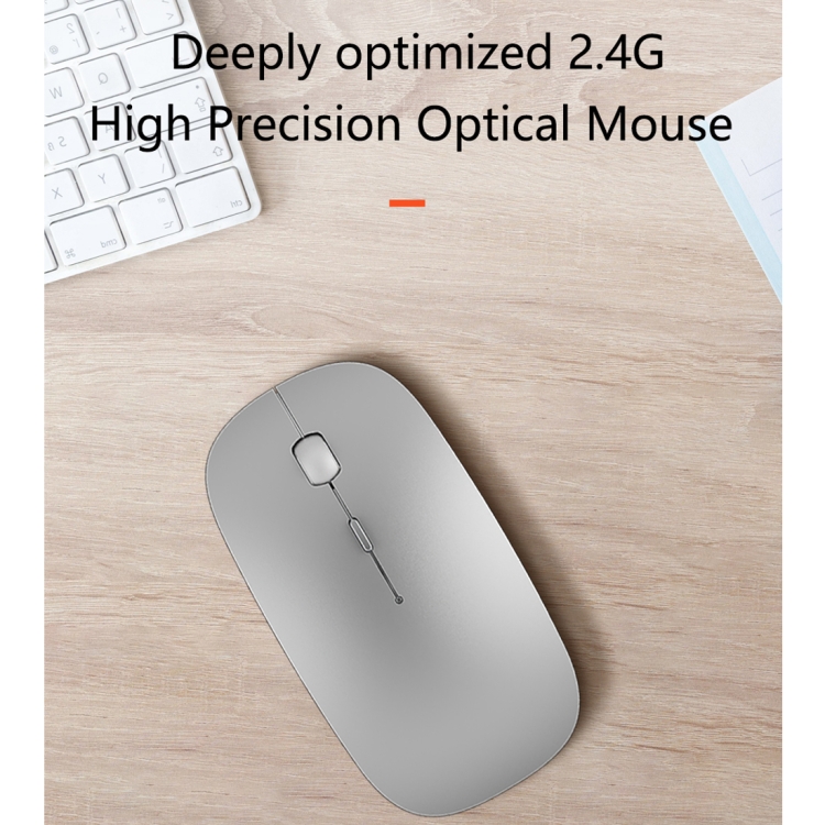 WIWU Wimic Lite WM102 2.4G Simple Office Home Recargable Mute Wireless Mouse (Plata) - 6