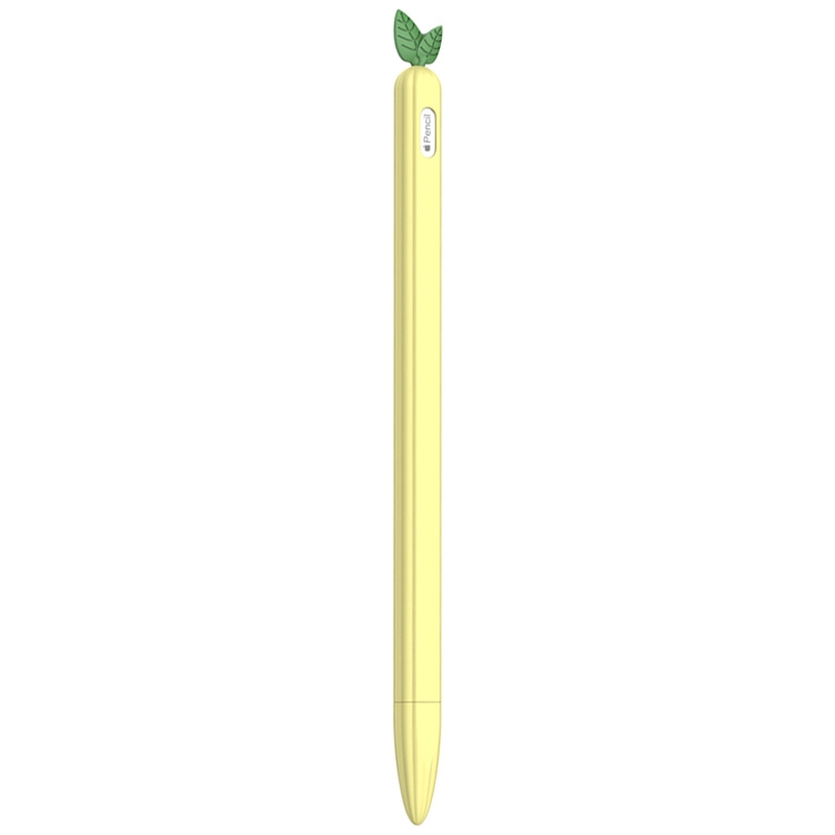 Para Apple Pencil 2 Cubierta protectora antideslizante de silicona de hoja de menta de color contrastante (amarillo) - 1
