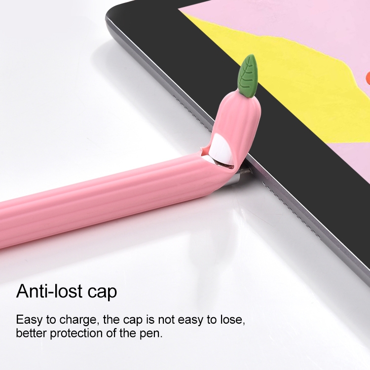 Para Apple Pencil 2 Cubierta protectora antideslizante de silicona de hoja de menta de color contrastante (amarillo) - 4