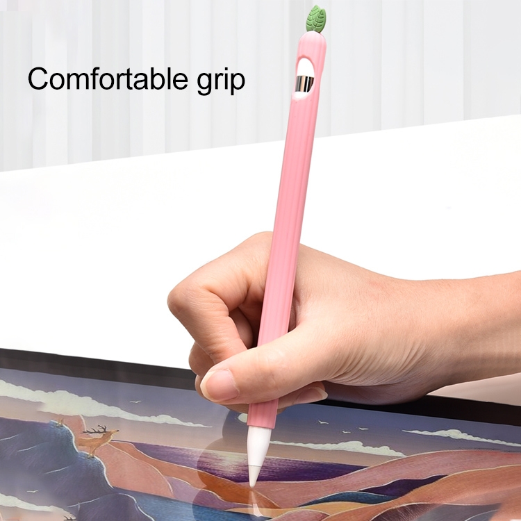 Para Apple Pencil 2 Cubierta protectora antideslizante de silicona de hoja de menta de color contrastante (amarillo) - 6