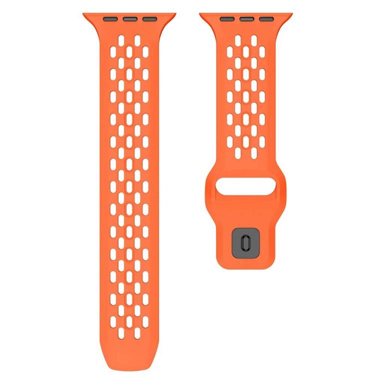 For Apple Watch 46mm / 49mm / 45mm / 44mm xDfind Mesh Reverse Buckle Silicone Watch Band(Orange)