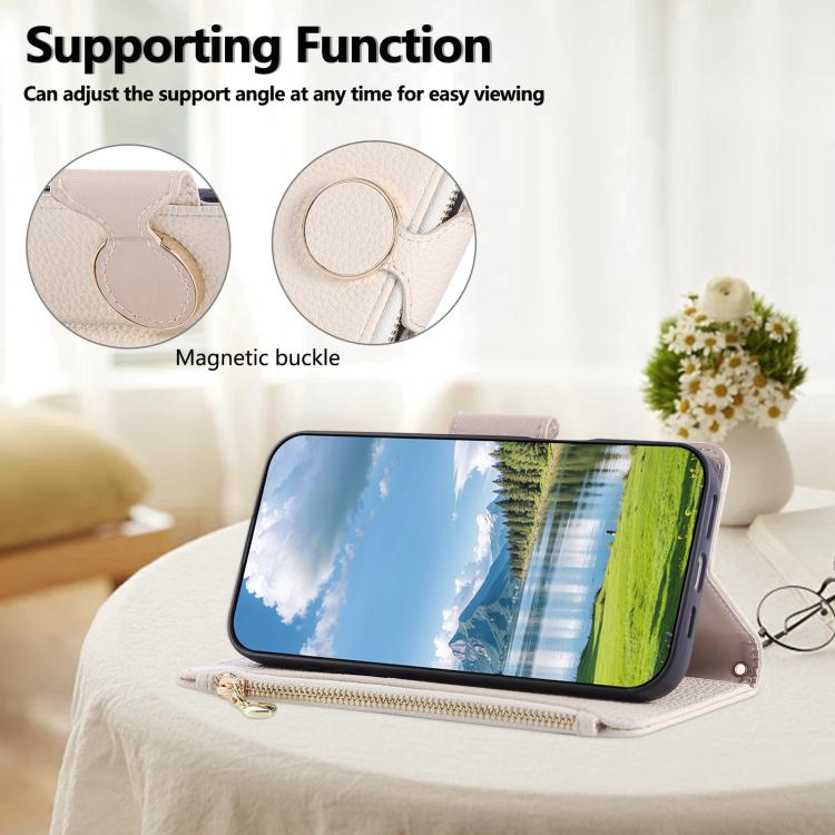 เคสโทรศัพท์หนังแบบมีซิปรอบหัวเข็มขัดสำหรับ Samsung Galaxy S21 FE