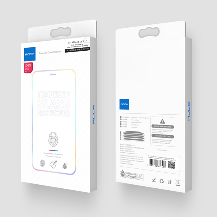 For iPhone 12 / 12 Pro ROCK 2pcs 2.5D HD Tempered Glass Film For iPhone 12 / 12 Pro ROCK 2pcs 2.5D HD Tempered Glass Film