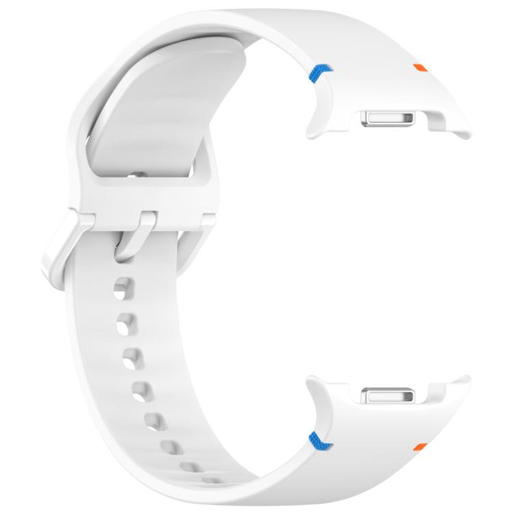 For Samsung Galaxy Watch8 Classic 46mm / Watch8 44mm / 40mm xDfind Stitched Solid Color Silicone Watch Band, Size:20mm(White)