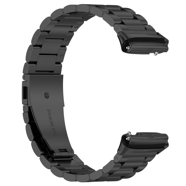 For Redmi Watch 3 xDfind Three-Bead Stainless Steel Metal Watch Band(Black)