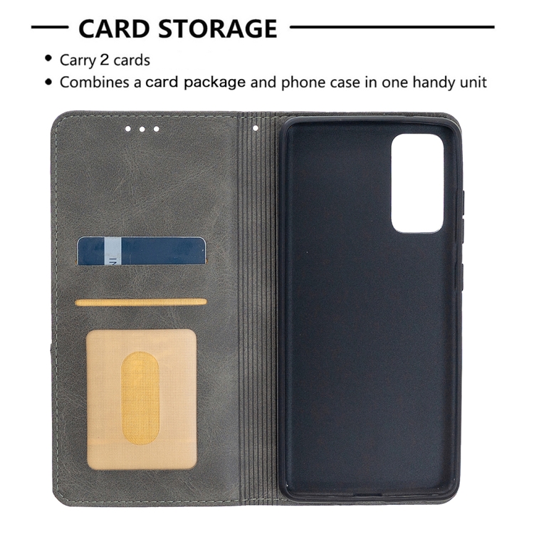 For Samsung Galaxy S20 FE 5G / S20 Lite Rhombus Texture Horizontal Flip Magnetic Leather Case with Holder & Card Slots(Grey) For Samsung Galaxy S20 FE 5G / S20 Lite Rhombus Texture Horizontal Flip Magnetic Leather Case with Holder & Card Slots(Grey)