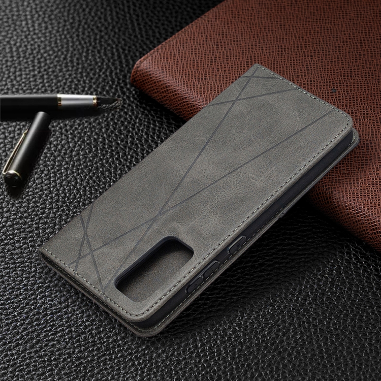 For Samsung Galaxy S20 FE 5G / S20 Lite Rhombus Texture Horizontal Flip Magnetic Leather Case with Holder & Card Slots(Grey) For Samsung Galaxy S20 FE 5G / S20 Lite Rhombus Texture Horizontal Flip Magnetic Leather Case with Holder & Card Slots(Grey)