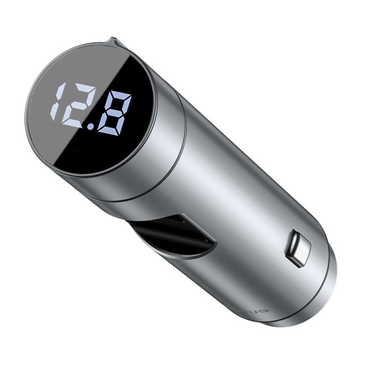Baseus Energy Column Dual Usb Wireless Bluetooth Mp3 Car Charger Style Pps Fast Charge Chinese Version Silver