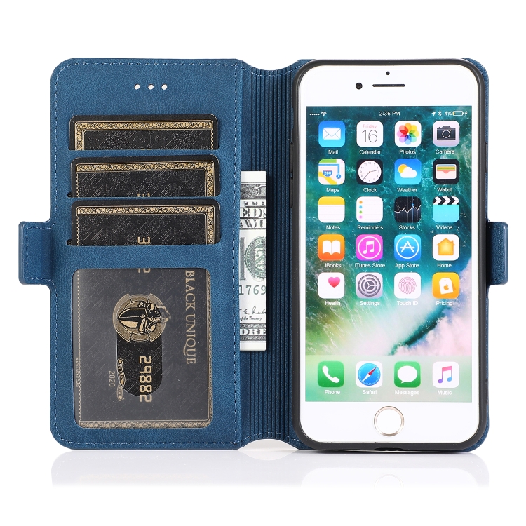 For iPhone SE 2022 / SE 2020 / 8 / 7 Retro Magnetic Closing Clasp Horizontal Flip Leather Case with Holder & Card Slots & Photo Frame & Wallet(Navy Blue) For iPhone SE 2022 / SE 2020 / 8 / 7 Retro Magnetic Closing Clasp Horizontal Flip Leather Case with Holder & Card Slots & Photo Frame & Wallet(Navy Blue)