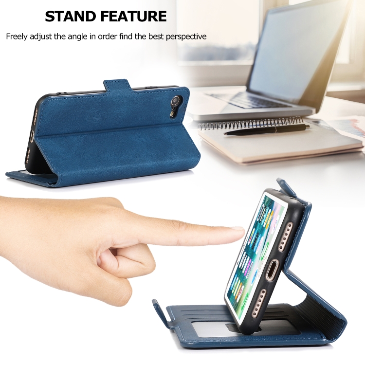 For iPhone SE 2022 / SE 2020 / 8 / 7 Retro Magnetic Closing Clasp Horizontal Flip Leather Case with Holder & Card Slots & Photo Frame & Wallet(Navy Blue) For iPhone SE 2022 / SE 2020 / 8 / 7 Retro Magnetic Closing Clasp Horizontal Flip Leather Case with Holder & Card Slots & Photo Frame & Wallet(Navy Blue)