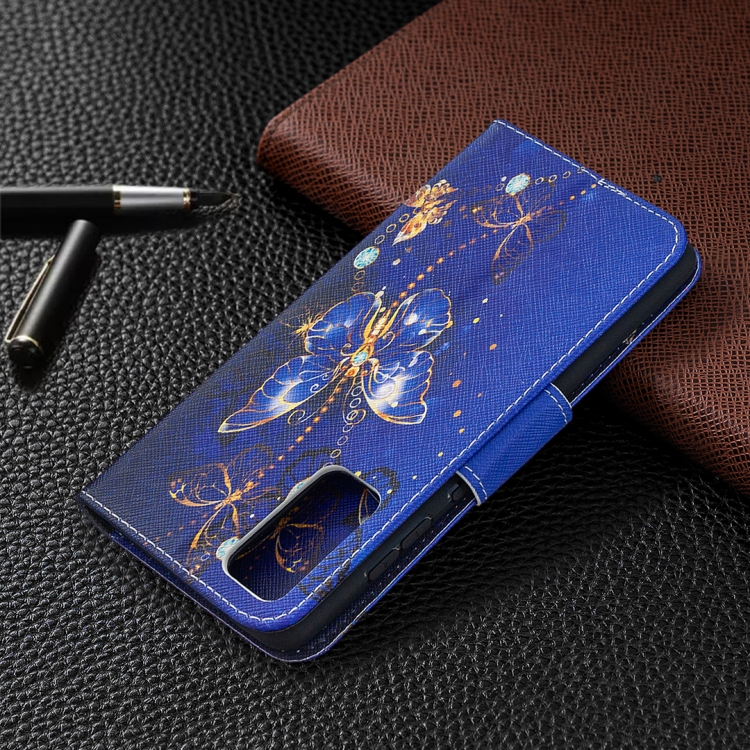 For Samsung Galaxy S20 FE 5G / S20 Lite Colored Drawing Pattern Horizontal Flip Leather Case with Holder & Card Slots & Wallet(Purple Butterfly) For Samsung Galaxy S20 FE 5G / S20 Lite Colored Drawing Pattern Horizontal Flip Leather Case with Holder & Card Slots & Wallet(Purple Butterfly)