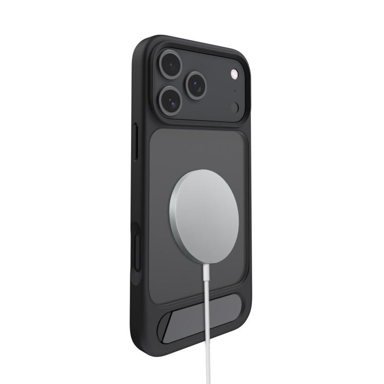For iPhone 17 Pro Max Kalebol MagSafe Invisible Tilt Holder PC Hybrid TPU Case(Navy Blue) - B3
