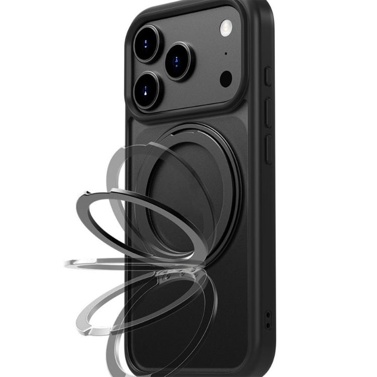 For iPhone 17 Pro Max Kalebol Frosted MagSafe Holder Acrylic Hybrid TPU Phone Case(Purple) - B2