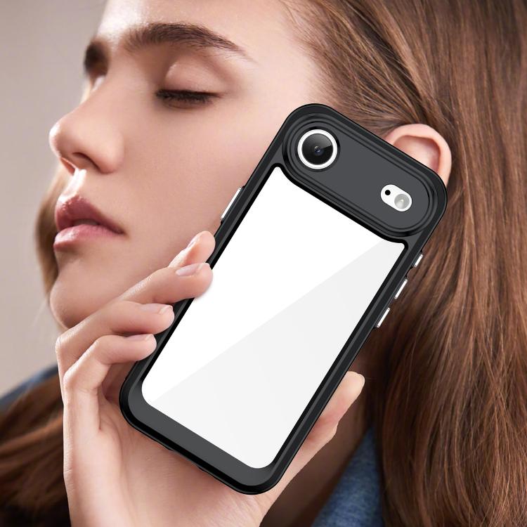 For iPhone 17 Air Colorful Series Acrylic + TPU Phone Case(Black)