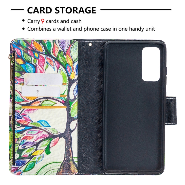 For Samsung Galaxy S20 FE 5G / S20 Lite Colored Drawing Pattern Zipper Horizontal Flip Leather Case with Holder & Card Slots & Wallet(Tree) For Samsung Galaxy S20 FE 5G / S20 Lite Colored Drawing Pattern Zipper Horizontal Flip Leather Case with Holder & Card Slots & Wallet(Tree)