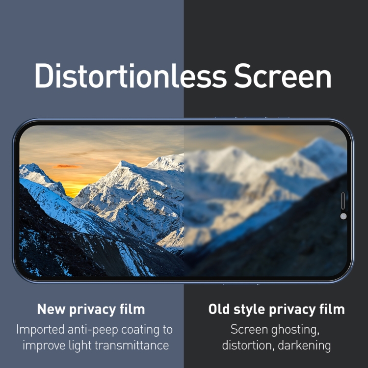 For iPhone 12 mini 2pcs Baseus 0.3mm Full-glass Anti-peeping Tempered Glass Film For iPhone 12 mini 2pcs Baseus 0.3mm Full-glass Anti-peeping Tempered Glass Film