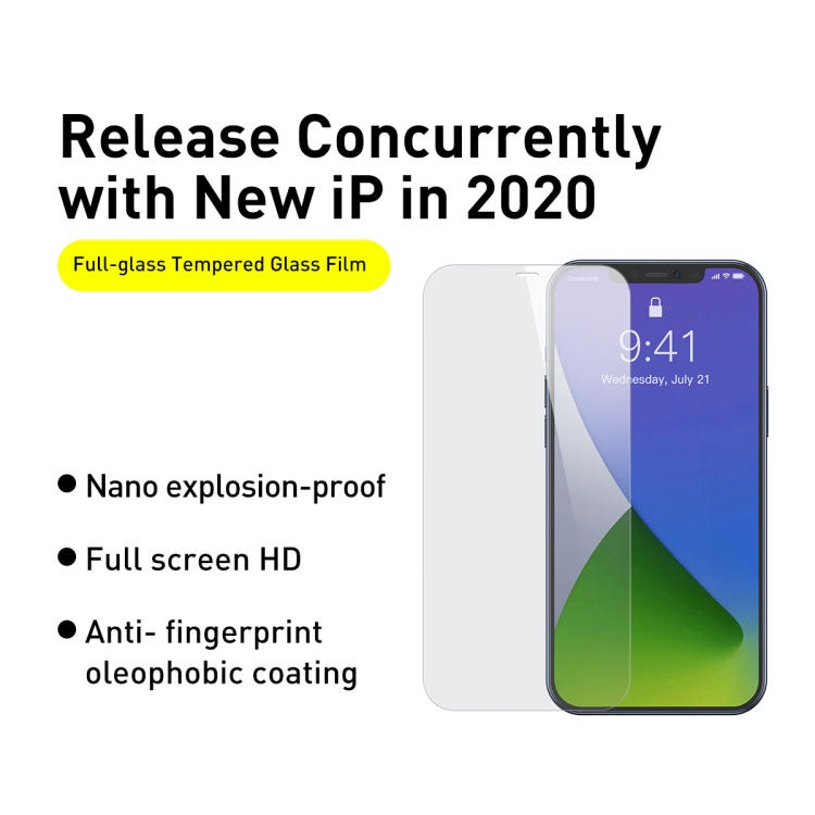 For iPhone 12 mini 2pcs Baseus 0.3mm Full Glass Tempered Film For iPhone 12 mini 2pcs Baseus 0.3mm Full Glass Tempered Film