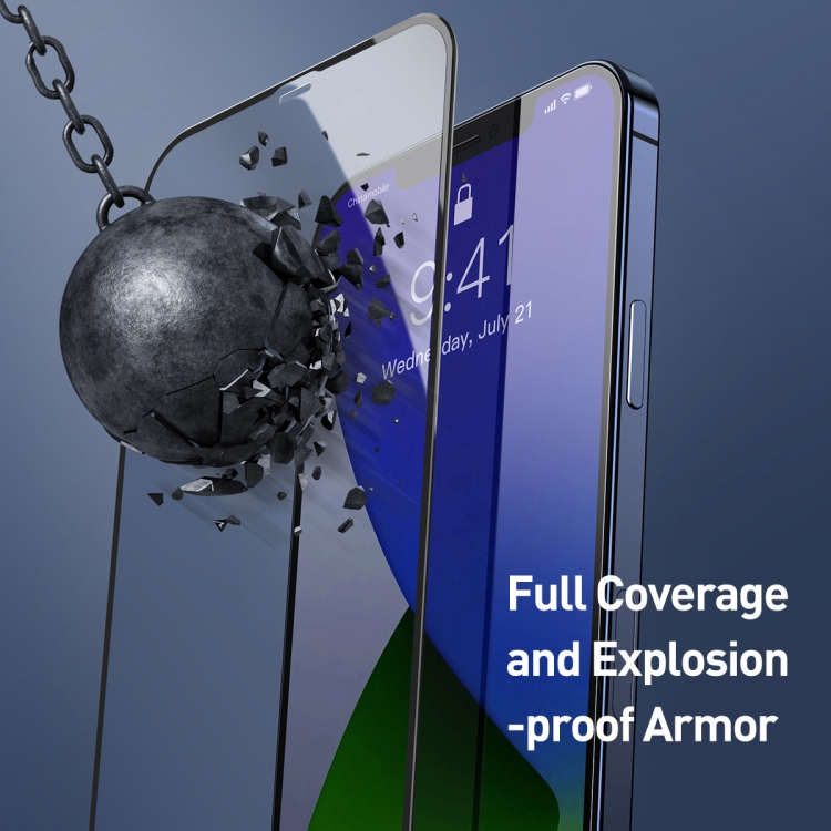 For iPhone 12 Pro Max 2pcs Baseus 0.3mm Full-screen Curved Anti-blue Light Tempered Film For iPhone 12 Pro Max 2pcs Baseus 0.3mm Full-screen Curved Anti-blue Light Tempered Film