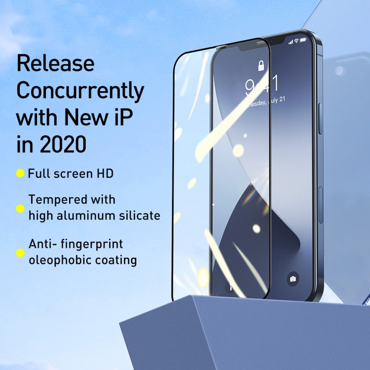 For iPhone 12 mini 2pcs Baseus 0.25mm Full Screen Full Glass Tempered Film For iPhone 12 mini 2pcs Baseus 0.25mm Full Screen Full Glass Tempered Film