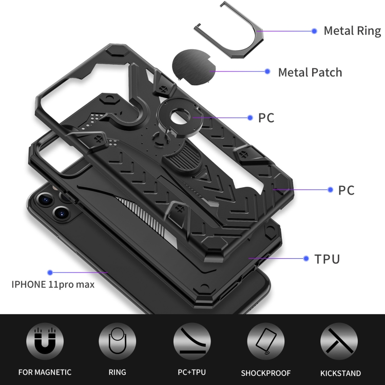 For iPhone 11 Pro Armor Knight Series 2 in 1 PC + TPU Protective Casewith Ring Holder(Black) For iPhone 11 Pro Armor Knight Series 2 in 1 PC + TPU Protective Casewith Ring Holder(Black)