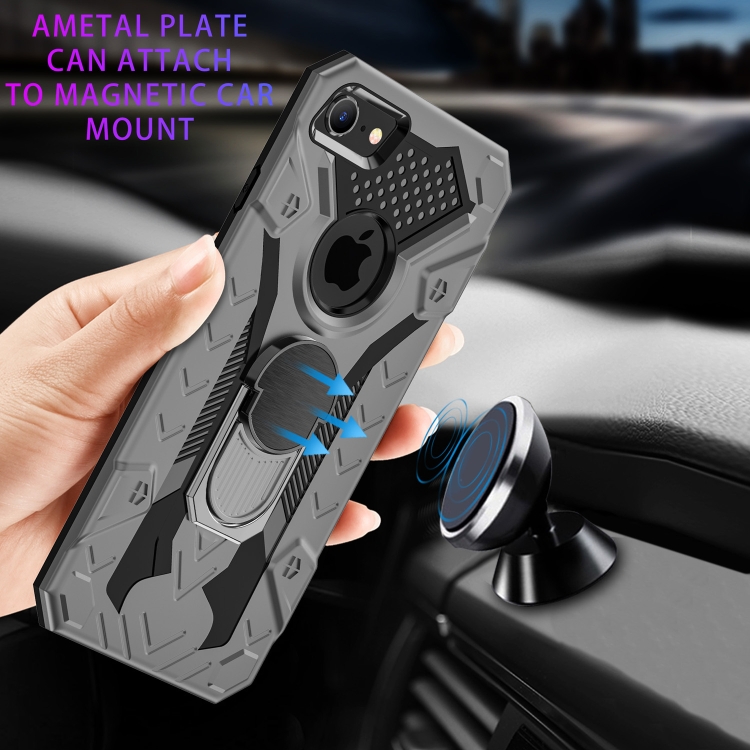 For iPhone SE 2022 / SE 2020 / 8 / 7 Armor Knight Series 2 in 1 PC + TPU Protective Case with Ring Holder(Grey) For iPhone SE 2022 / SE 2020 / 8 / 7 Armor Knight Series 2 in 1 PC + TPU Protective Case with Ring Holder(Grey)