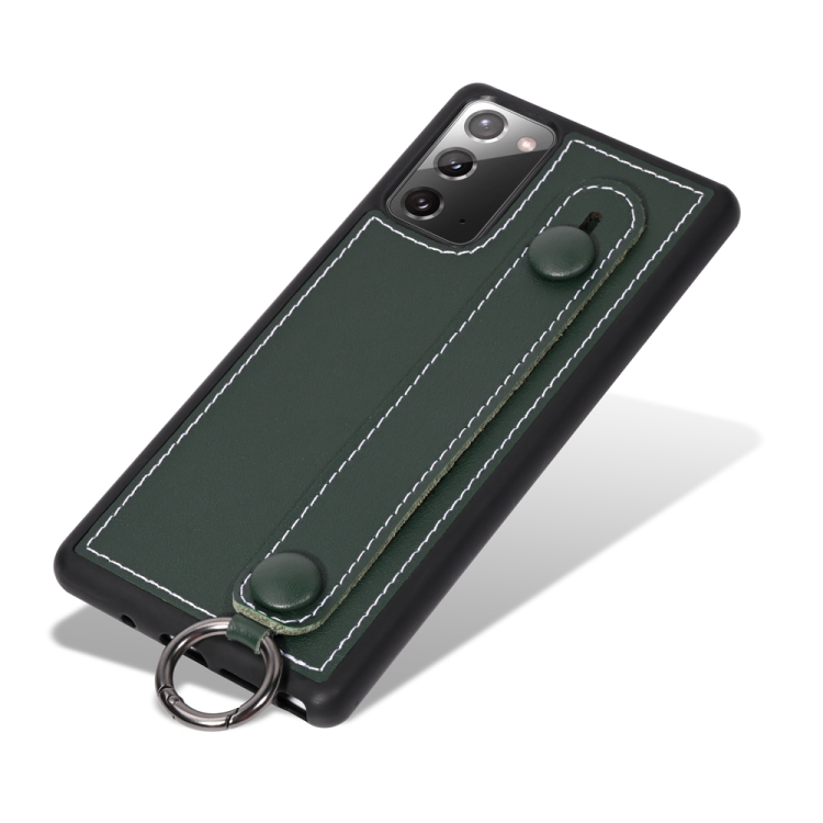 For Samsung Galaxy Note 20 Top Layer Cowhide Shockproof Protective Case with Wrist Strap Bracket(Green) For Samsung Galaxy Note 20 Top Layer Cowhide Shockproof Protective Case with Wrist Strap Bracket(Green)