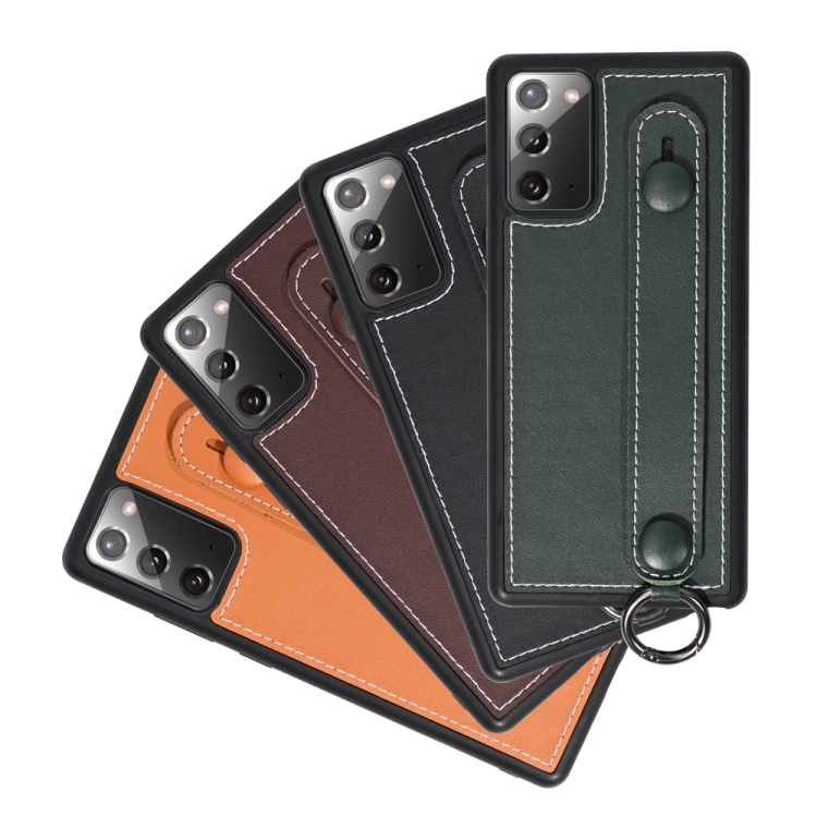 For Samsung Galaxy Note 20 Top Layer Cowhide Shockproof Protective Case with Wrist Strap Bracket(Green) For Samsung Galaxy Note 20 Top Layer Cowhide Shockproof Protective Case with Wrist Strap Bracket(Green)