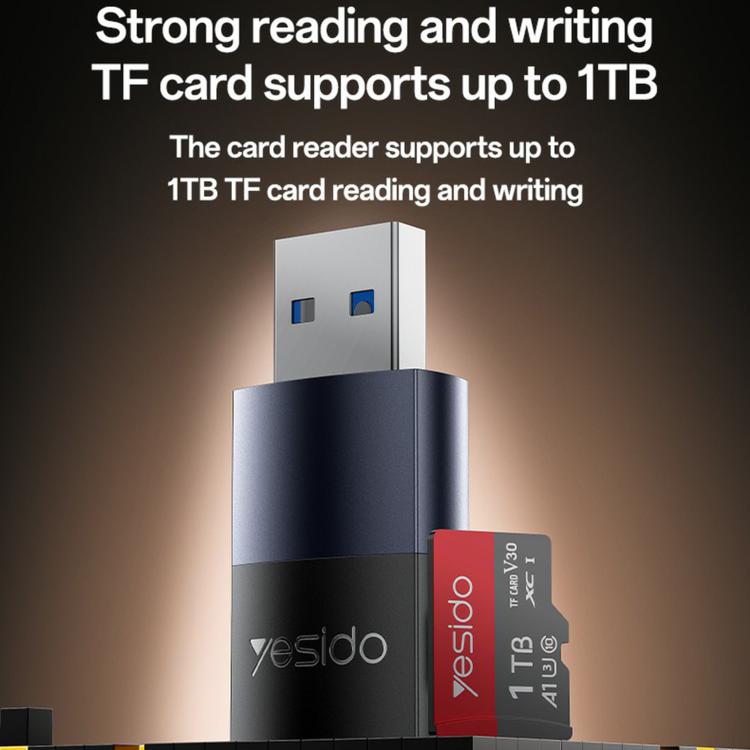 Yesido GS36 USB 3.0 TF Card Reader(Black) - 8