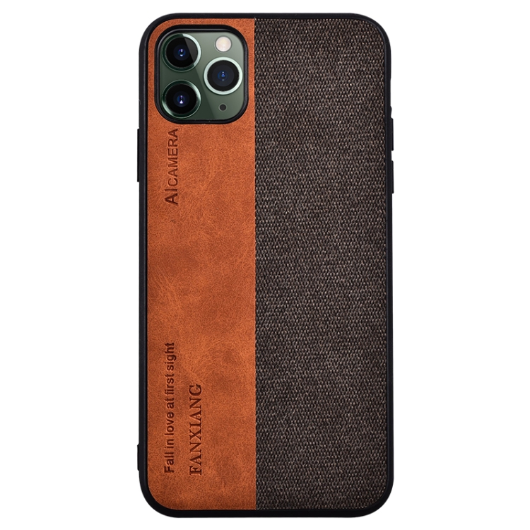 For iPhone 12 mini Shockproof Hot-pressed Splicing PU + Cloth Protective Case(Brown) For iPhone 12 mini Shockproof Hot-pressed Splicing PU + Cloth Protective Case(Brown)