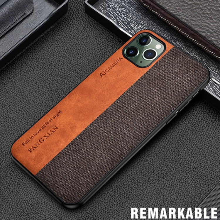For iPhone 12 mini Shockproof Hot-pressed Splicing PU + Cloth Protective Case(Brown) For iPhone 12 mini Shockproof Hot-pressed Splicing PU + Cloth Protective Case(Brown)