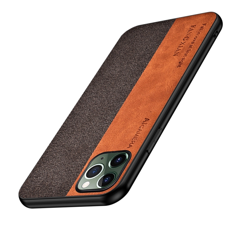 For iPhone 12 mini Shockproof Hot-pressed Splicing PU + Cloth Protective Case(Brown) For iPhone 12 mini Shockproof Hot-pressed Splicing PU + Cloth Protective Case(Brown)