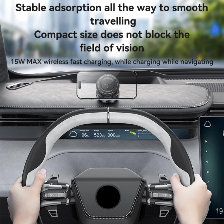 Yesido C310 15W Wireless Charging Vacuum Suction Cup MagSafe Car Holder with 360 Degree Rotating Base(Black) - 4