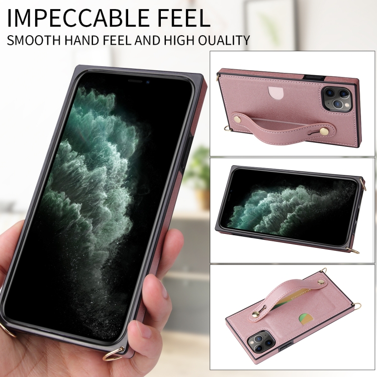 For iPhone 11 Pro Wrist Strap PU+TPU Shockproof Protective Case with Crossbody Lanyard & Holder & Card Slot(Red) For iPhone 11 Pro Wrist Strap PU+TPU Shockproof Protective Case with Crossbody Lanyard & Holder & Card Slot(Red)