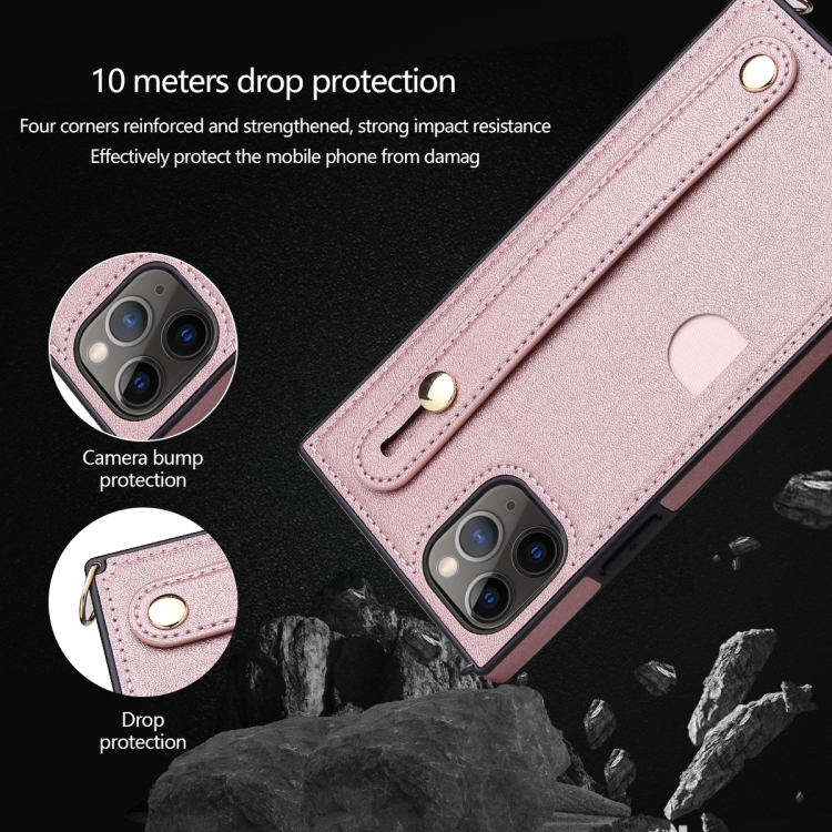 For iPhone 11 Pro Wrist Strap PU+TPU Shockproof Protective Case with Crossbody Lanyard & Holder & Card Slot(Red) For iPhone 11 Pro Wrist Strap PU+TPU Shockproof Protective Case with Crossbody Lanyard & Holder & Card Slot(Red)