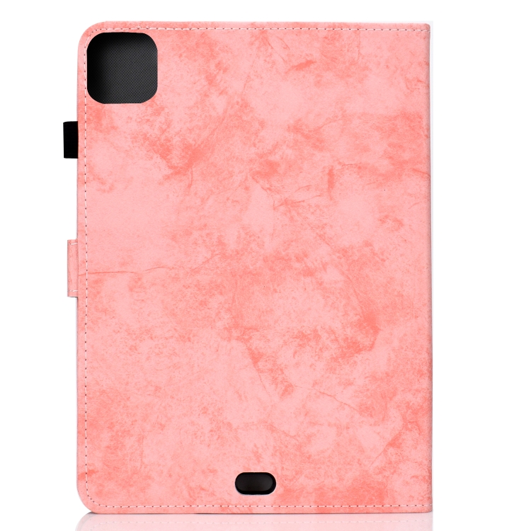 For iPad Air 2020 10.9 Marble Style Cloth Texture Leather Case with Bracket & Card Slot & Pen Slot & Anti Skid Strip(Pink) For iPad Air 2020 10.9 Marble Style Cloth Texture Leather Case with Bracket & Card Slot & Pen Slot & Anti Skid Strip(Pink)