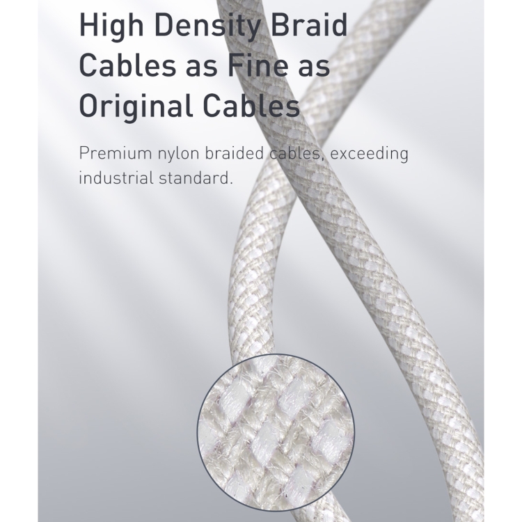 Baseus 20W Type-C / USB-C to 8 Pin PD High-density Braided Fast Charging Data Cable, Length: 1m(White) Baseus 20W Type-C / USB-C to 8 Pin PD High-density Braided Fast Charging Data Cable, Length: 1m(White)