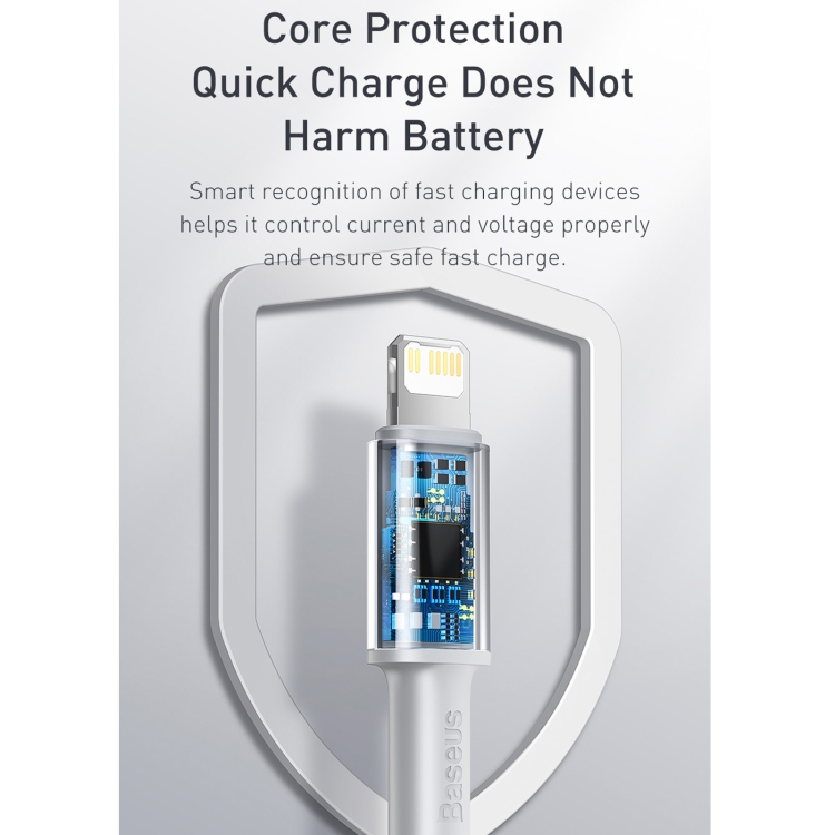 Baseus 20W Type-C / USB-C to 8 Pin PD High-density Braided Fast Charging Data Cable, Length: 1m(White) Baseus 20W Type-C / USB-C to 8 Pin PD High-density Braided Fast Charging Data Cable, Length: 1m(White)