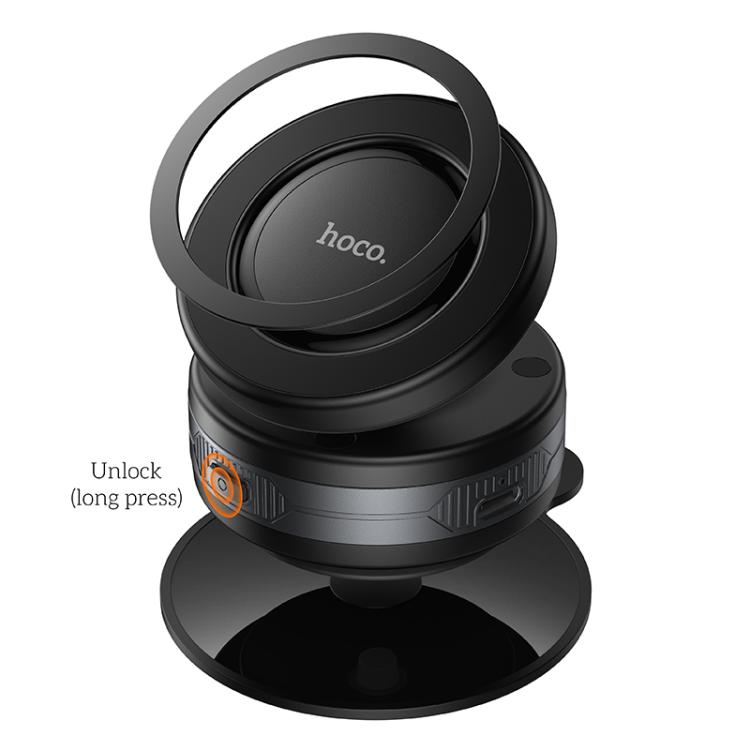 hoco H87 Dragon Electric Suction Cup Ring Magnetic Car Holder(Black) - 3