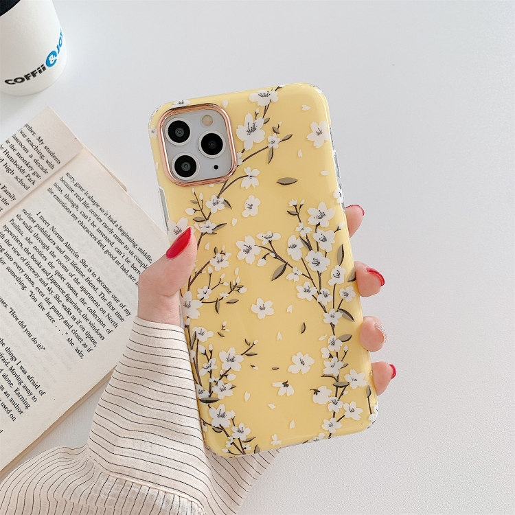 For iPhone 11 Pro 3D Cherry Blossom Painted TPU Protective Case(Yellow) For iPhone 11 Pro 3D Cherry Blossom Painted TPU Protective Case(Yellow)