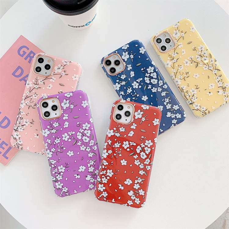 For iPhone 11 Pro Max 3D Cherry Blossom Painted TPU Protective Case(Blue) For iPhone 11 Pro Max 3D Cherry Blossom Painted TPU Protective Case(Blue)