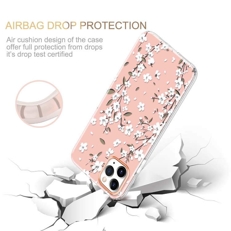 For iPhone 11 Pro Max 3D Cherry Blossom Painted TPU Protective Case(Blue) For iPhone 11 Pro Max 3D Cherry Blossom Painted TPU Protective Case(Blue)