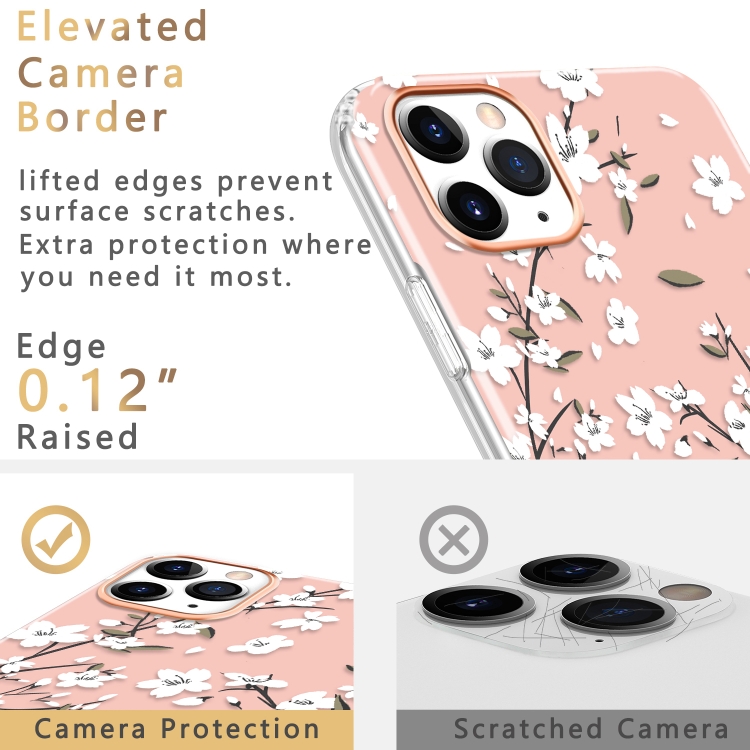 For iPhone 11 Pro Max 3D Cherry Blossom Painted TPU Protective Case(Blue) For iPhone 11 Pro Max 3D Cherry Blossom Painted TPU Protective Case(Blue)