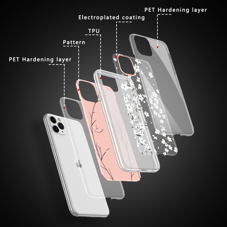 For iPhone 11 Pro Max 3D Cherry Blossom Painted TPU Protective Case(Blue) For iPhone 11 Pro Max 3D Cherry Blossom Painted TPU Protective Case(Blue)
