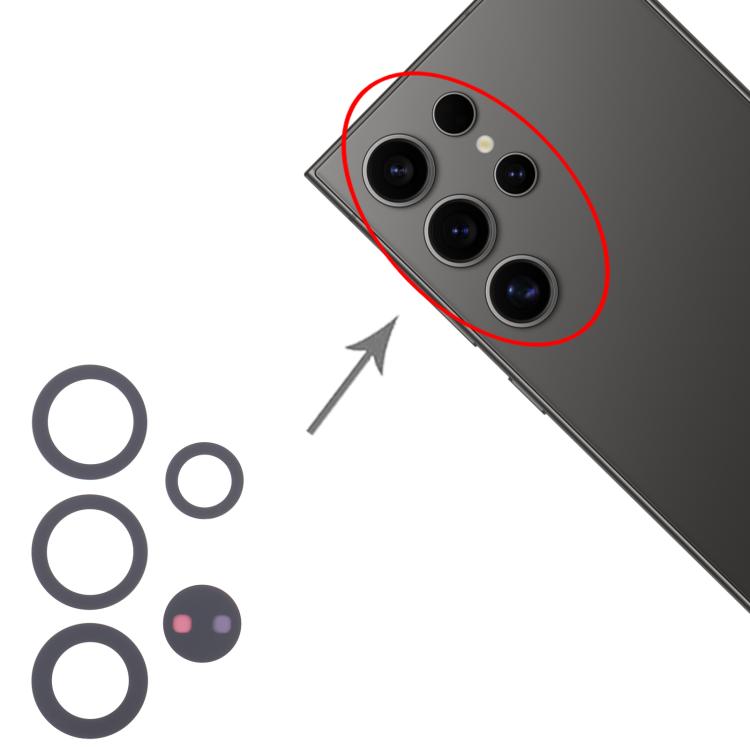 For Samsung Galaxy S24 Ultra SM-S928B 10set Back Camera Lens