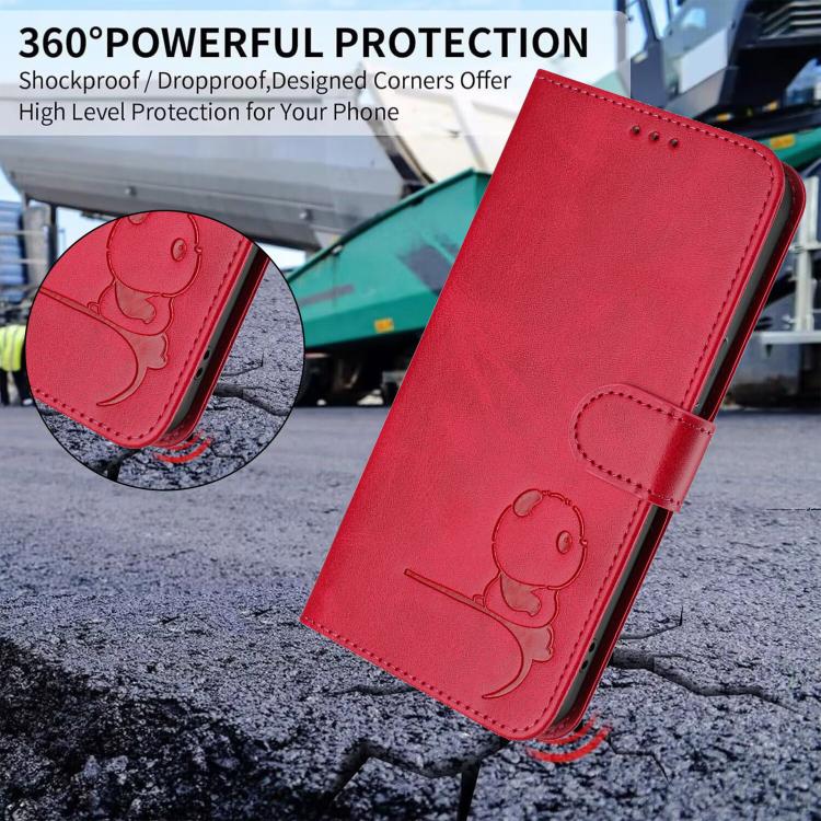 Nokia C22用 リッターパンダエンボス加工RFIDレザー携帯ケース