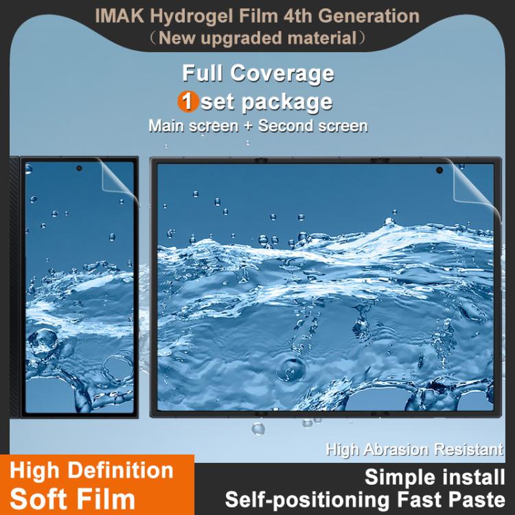 For Samsung Galaxy Z TriFold imak 4th Generation Screen Hydrogel Film Protector, Main Screen + Second Screen 1 Set