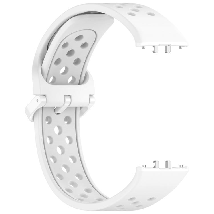 For Samsung Galaxy Fit3 xDfind Colorful Buckle Solid Color Breathable Silicone Watch Band(White)